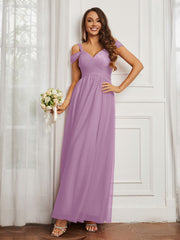 Off-the-shoulder Ruched Tulle A-line Dress Wisteria Plus Size
