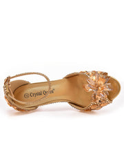 Peep Toe Crystal Rhinestone Ankle-strap High Heels