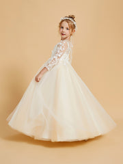 Graceful Flower Girl Dresses with Long Sleeves and Applique Embellishments