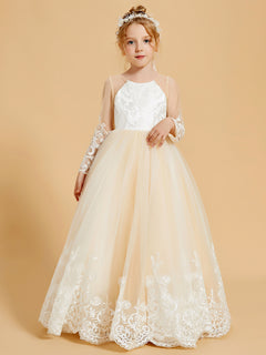 Charming Flower Girl Dresses Adorned with Bowknots and Lace Applique