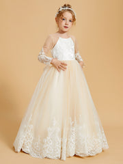 Charming Flower Girl Dresses Adorned with Bowknots and Lace Applique