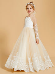 Charming Flower Girl Dresses Adorned with Bowknots and Lace Applique