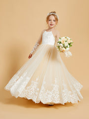 Charming Flower Girl Dresses Adorned with Bowknots and Lace Applique