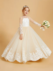 Charming Flower Girl Dresses Adorned with Bowknots and Lace Applique