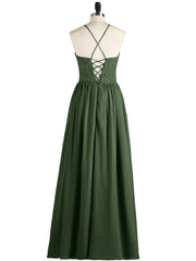 LACE And Chiffon Corset Back Dresses Olive Green