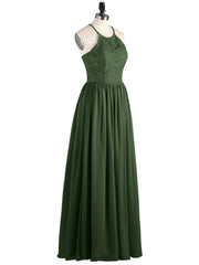 LACE And Chiffon Corset Back Dresses Olive Green