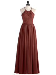 LACE And Chiffon Corset Back Dresses Terracotta
