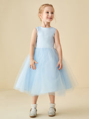Sleeveless A-Line Flower Girl Dress with Lace-Up Back