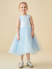 Sleeveless A-Line Flower Girl Dress with Lace-Up Back