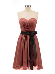 Sweethart Neck Short Bridemaid Dresses Terracotta