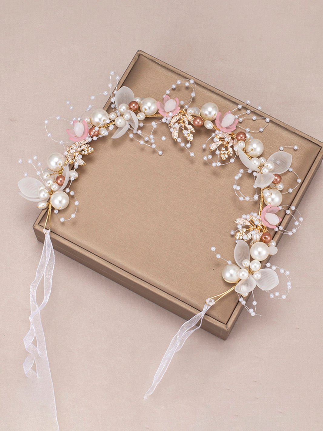273. The Pink Elegant Pearl Floral Beaded Headband il_340x270.891275711_b9m0.jpg main image 2