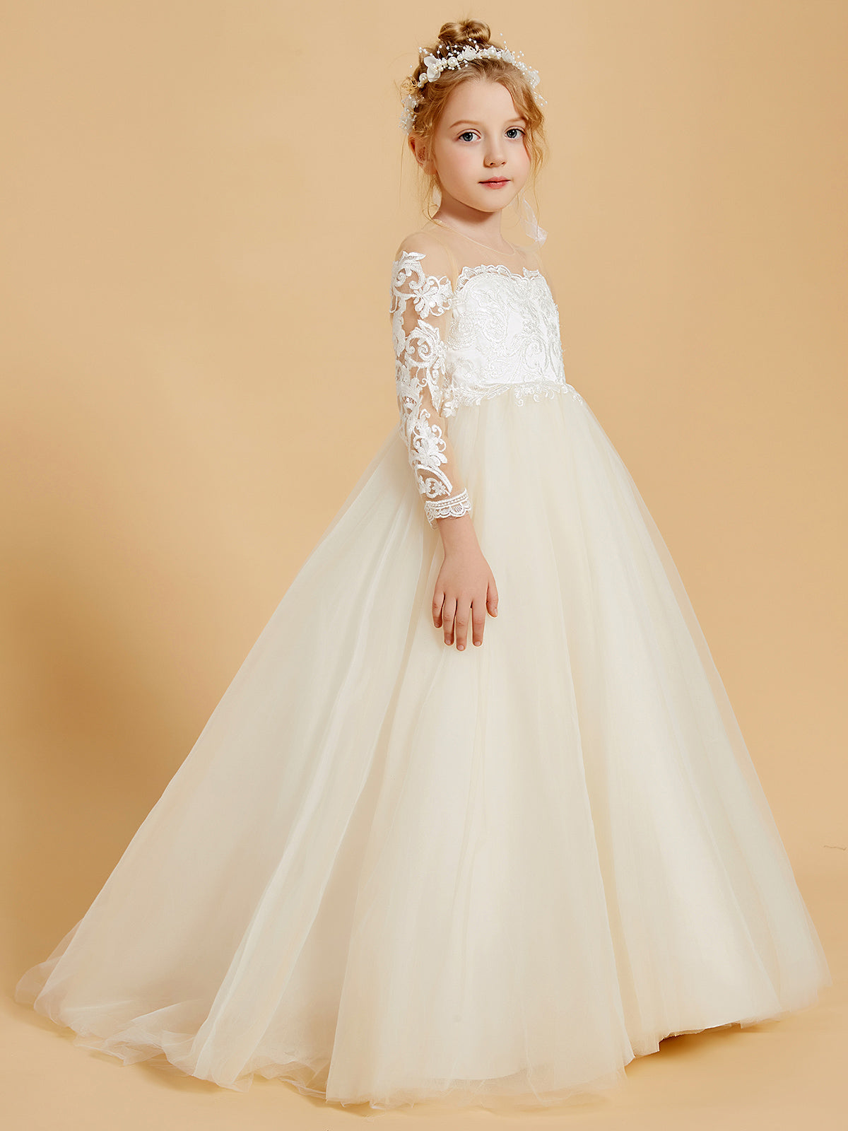 long sleeve flower girl dresses uk