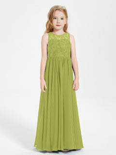 Long Junior Bridesmaid Dresses Lace Top Clover