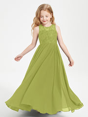 Long Junior Bridesmaid Dresses Lace Top Clover