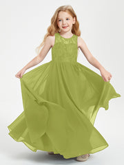 Long Junior Bridesmaid Dresses Lace Top Clover