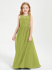 Long Junior Bridesmaid Dresses Lace Top Clover