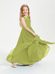 Long Junior Bridesmaid Dresses Lace Top Clover