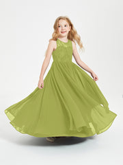 Long Junior Bridesmaid Dresses Lace Top Clover