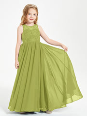 Long Junior Bridesmaid Dresses Lace Top Clover