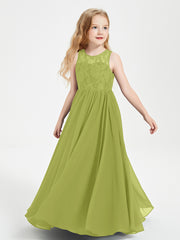 Long Junior Bridesmaid Dresses Lace Top Clover