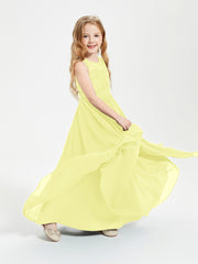 Long Junior Bridesmaid Dresses Lace Top Daffodil