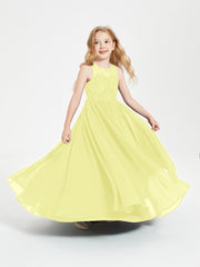 Long Junior Bridesmaid Dresses Lace Top Daffodil