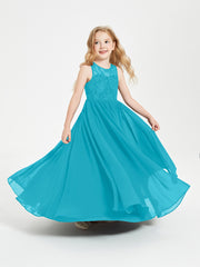 Long Junior Bridesmaid Dresses Lace Top Jade