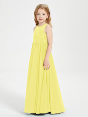 Long Junior Bridesmaid Dresses Lace Top Lemon