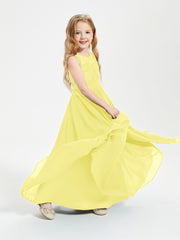 Long Junior Bridesmaid Dresses Lace Top Lemon