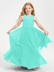Long Junior Bridesmaid Dresses Lace Top Spa