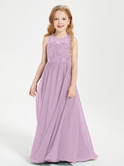Long Junior Bridesmaid Dresses Lace Top Wisteria