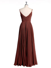 Full Pleated Skirt Chiffon Bridesmaid Dress Terracotta