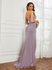 Off-The-Shoulder Mermaid Prom Dress with Slit Dusk Plus Size