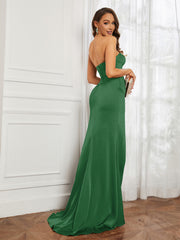Off-The-Shoulder Mermaid Prom Dress with Slit Emerald Plus Size