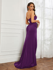 Off-The-Shoulder Mermaid Prom Dress with Slit Grape Plus Size