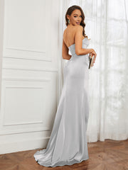 Off-The-Shoulder Mermaid Prom Dress with Slit Ivory Plus Size