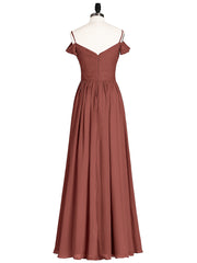 Chiffon Bridesmaid Dresses with Spaghetti Strap Terracotta