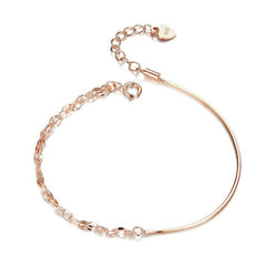 Simplicity Rose Gold Chain Bracelet Personalized Gift
