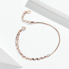 Simplicity Rose Gold Chain Bracelet Personalized Gift