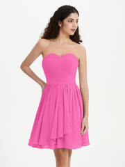 Strapless Chiffon Short Dresses with Bow Azalea