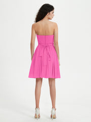 Strapless Chiffon Short Dresses with Bow Azalea