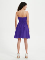 Strapless Chiffon Short Dresses with Bow Regency