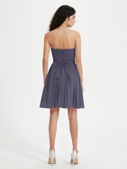 Strapless Chiffon Short Dresses with Bow Stormy