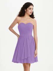 Strapless Chiffon Short Dresses with Bow Tahiti