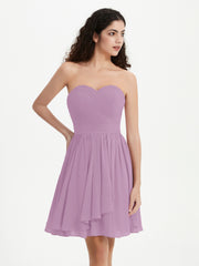 Strapless Chiffon Short Dresses with Bow Wisteria