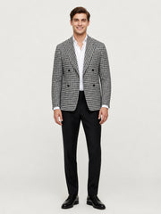 Peak Lapel Men's Blazer with Single Vent