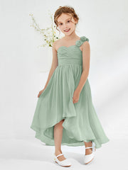 One Shoulder Asymmetrical Junior Bridesmaid Dresses Agave