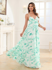 Deep Sweetheart Neck Empire Boho Dresses Mint Marble