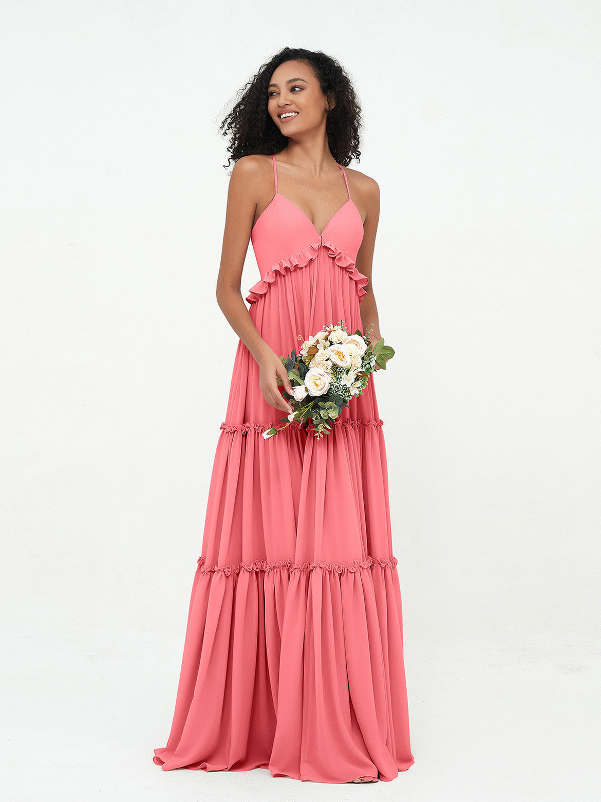 sachin and babi light blue dress Stunning Watermelon Bridesmaid Dresses for a Vibrant Wedding – BABARONI UK
