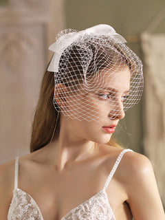 Bridal Veil Featuring a Satin Bow Knot